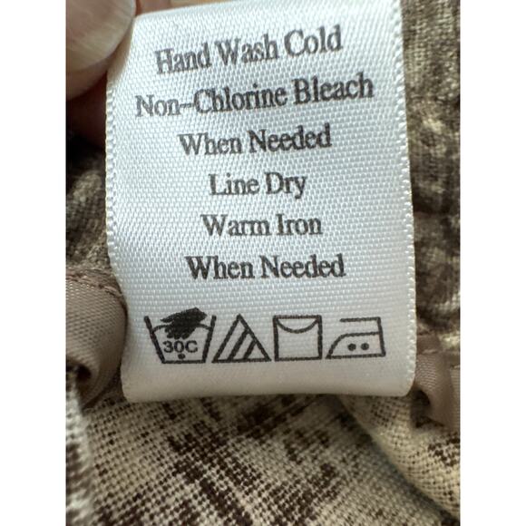 Coldwater Creek Linen Rayon Wideleg Pants Stretch Back Waist Beige Brown Large - Picture 6 of 8